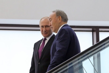 Фотография к новости: Назарбаев и Путин обсудили подготовку к предстоящему заседанию Совета глав государств СНГ 