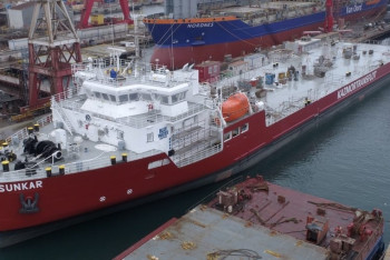 Фотография к новости: Морфлот Казахстана пополнился уникальным судном