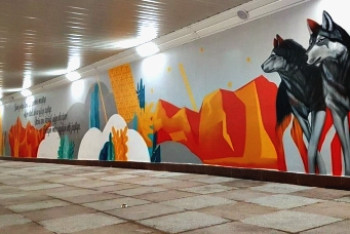 Фотография к новости: Художники разрисовали стены алматинской подземки  