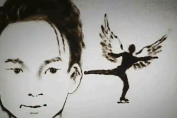 Алматинец нарисовал портрет Дениса Тена из песка 