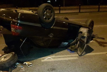 Фотография к новости: Пешехода откинуло в столб от мощного удара автомобиля в Алматы 