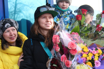 Призёрку Олимпиады-2018 Галышеву торжественно встретили в Усть-Каменогорске