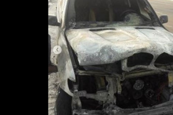 BMW X5 сгорел на дороге Алматы