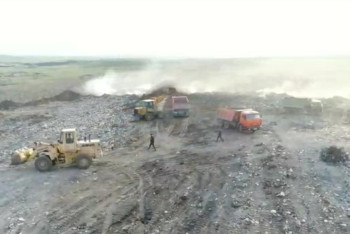 Фотография к новости:  Возгорание полигона ТБО в Степногорске остановлено