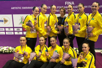 Фотография к новости: Казахстанские спортсменки завоевали "серебро" турнира по артистическому плаванию