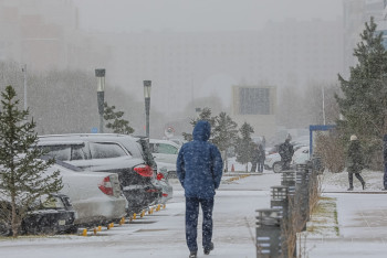 Фотография к новости: Нур-Султан накрыло снегом