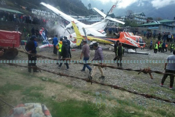 Фотография к новости: В сети появилось видео с места крушения самолёта в Непале