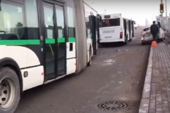 Фотография к новости: Водитель и пассажир автобуса скончались в результате ДТП в Нур-Султане 
