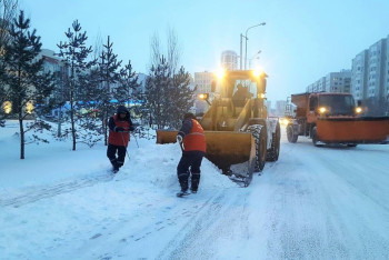 Фотография к новости: За прошедшие сутки в Астане убрано более 42 тыс. кубометров снега  