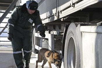 Гербы Казахстана из пластика нашли пограничники контрольного пункта "Хоргос"