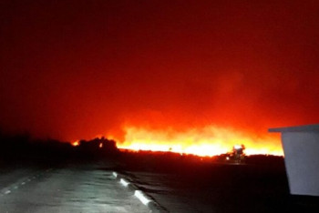 Из-за сильного степного пожара закрыта трасса Уральск - Аксай