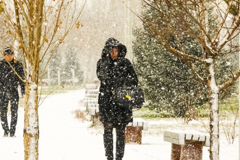 Фотография к новости: В среду казахстанцев ожидают снег, туман и гололед