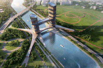 Фотография к новости: Новый мост с 42-этажными башнями появится в Нур-Султане 