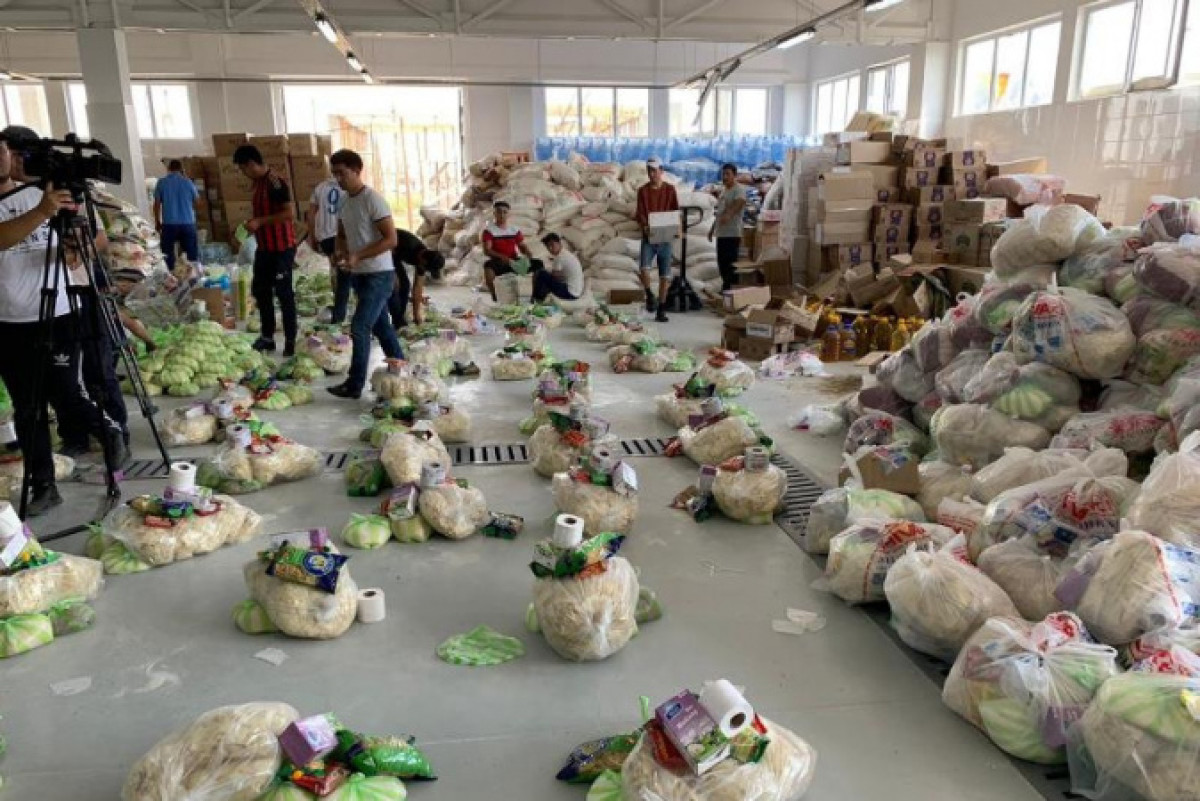 Более 80 тонн гуманитарной помощи раздали жителям Арыси