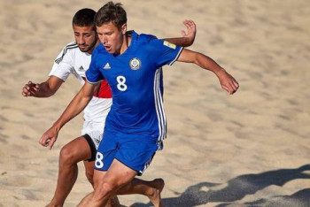 Фотография к новости: Сборная Казахстана вышла в финал промофинала Евролиги по пляжному футболу