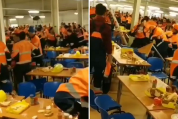 Фотография к новости: Видео с массовой потасовкой рабочих распространяют в соцсетях