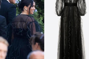 Фотография к новости: Меган Маркл появилась на свадьбе подруги в полупрозрачном платье