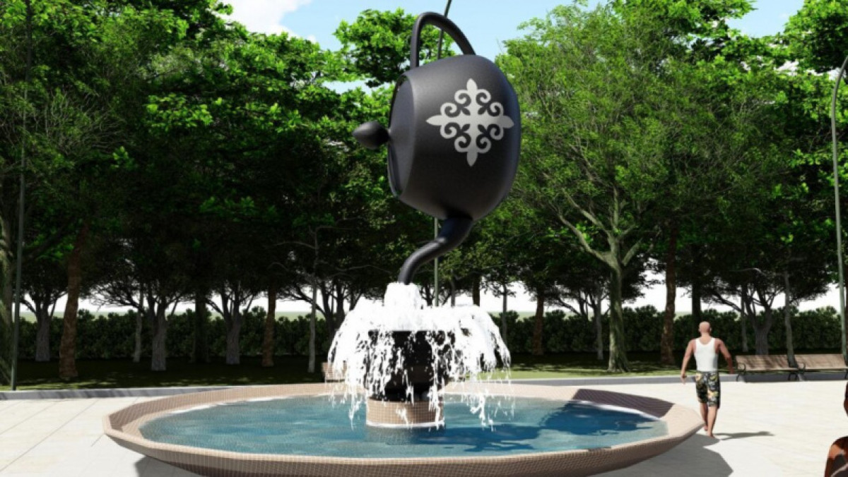 Фонтан в виде чайника появился в Туркестане