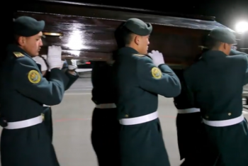 Фотография к новости: Останки солдата, погибшего в годы ВОВ, доставили в Алматы