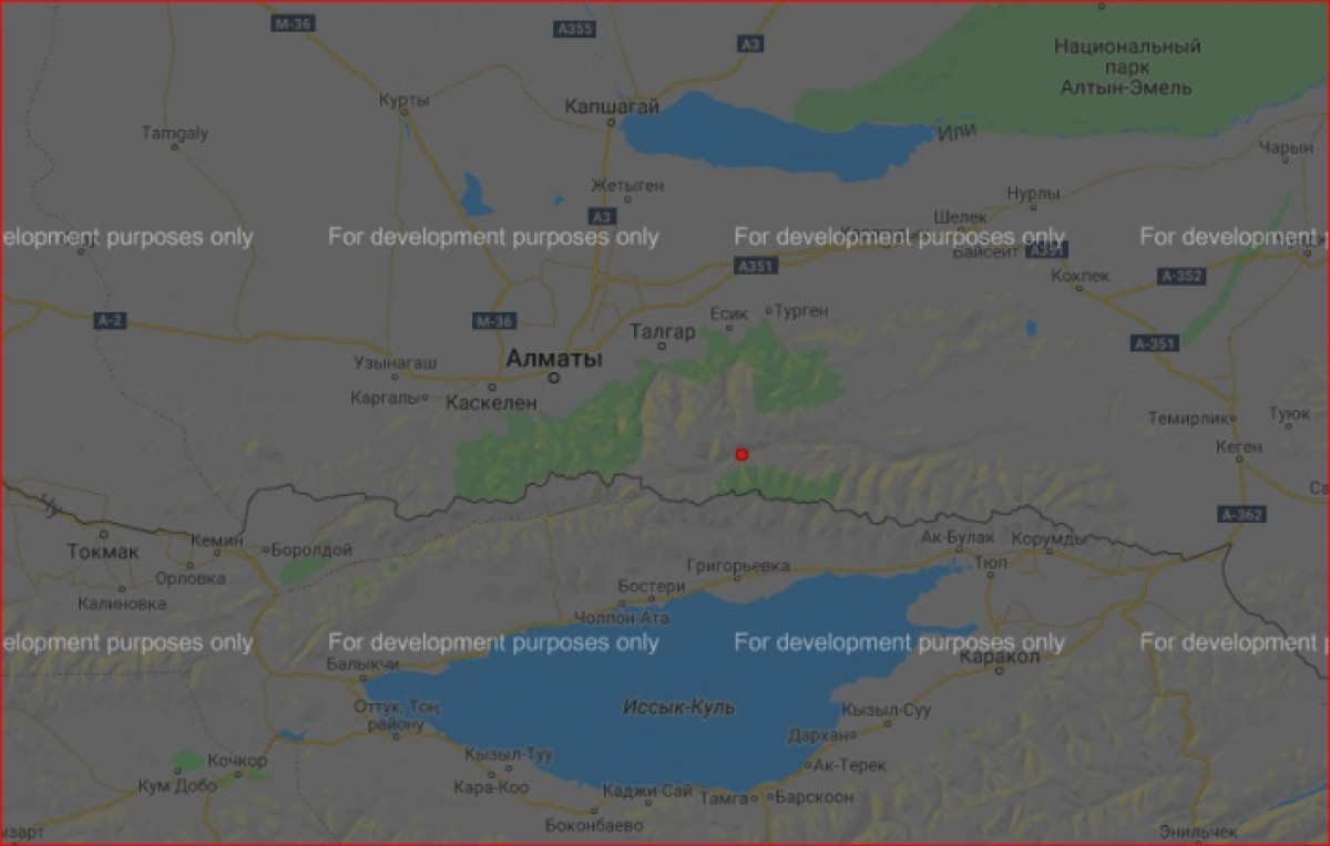 Землетрясение произошло в 55 километрах от Алматы