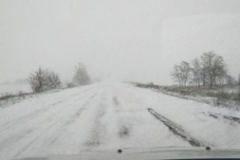 Фотография к новости: Очевидцы сняли на видео заваленную снегом трассу Астана – Боровое 