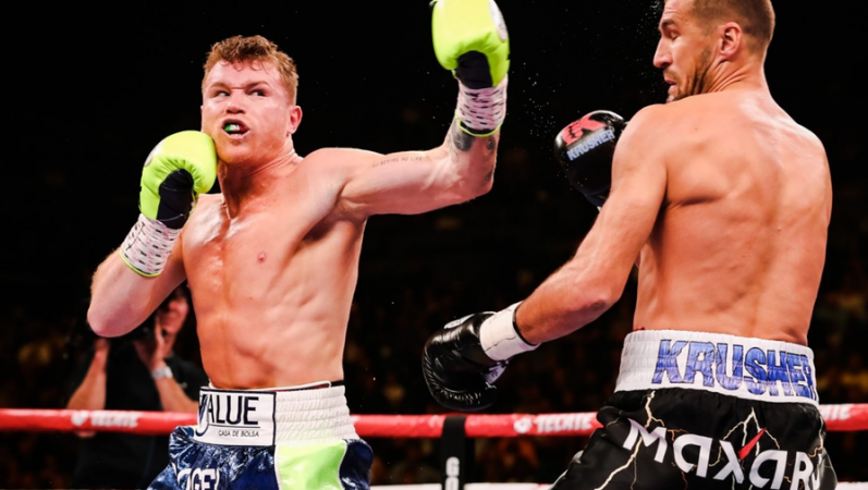 Фотография к новости: "Канело" нокаутом одержал победу над Ковалевым