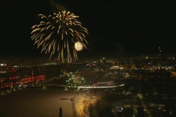 Фотография к новости: Праздничный фейерверк в честь Дня Первого Президента запустили в Нур-Султане