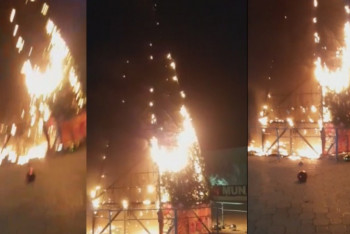 Фотография к новости: 17-метровая елка сгорела в Мангистау