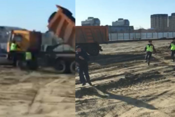 Фотография к новости: Водитель КАМАЗа, избегая наказания, прокатил полицейских