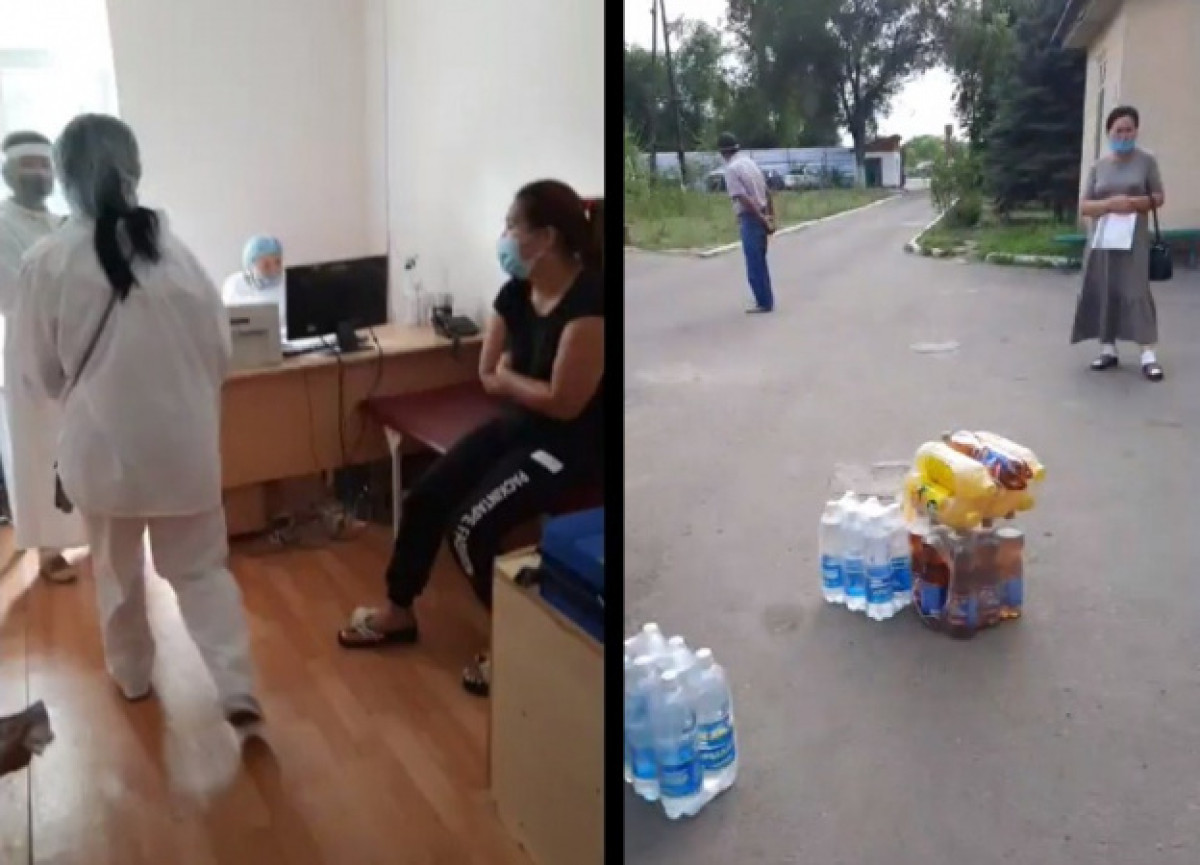Народный контроль не пустили в больницу Узунагаша и не дали передать врачам напитки