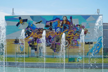 Фотография к новости: Мурал с картой Казахстана появился в Нур-Султане