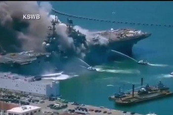 Фотография к новости: Число пострадавших при пожаре на корабле Bonhomme Richard увеличилось