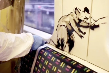 Фотография к новости: Крыс в вагонах метро изобразил Бэнкси