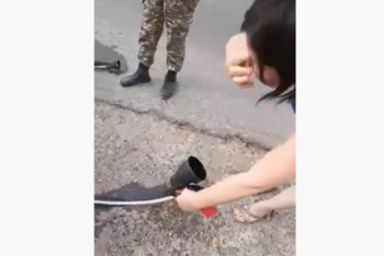 Фотография к новости: Минобороны РК отреагировало на видео, в котором женщина умывается дезинфекционным раствором