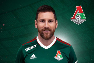 Фотография к новости: "Локомотив" показал Лионеля Месси в клубной футболке