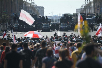 Фотография к новости: Массовые протесты вновь проходят в Беларуси