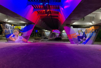 Фотография к новости: Именитых спортсменов изобразили под мостом в Нур-Султане