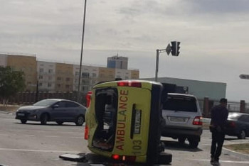 Фотография к новости: Карета "скорой помощи" попала в аварию в Актау