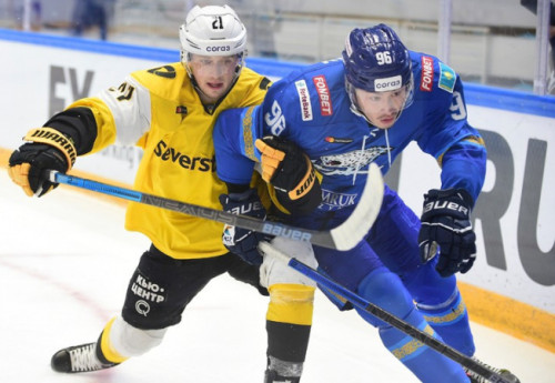 Фотография к новости: "Барыс" уступил "Северстали" в матче КХЛ