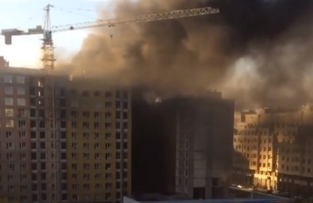 Строящийся ЖК загорелся в Нур-Султане