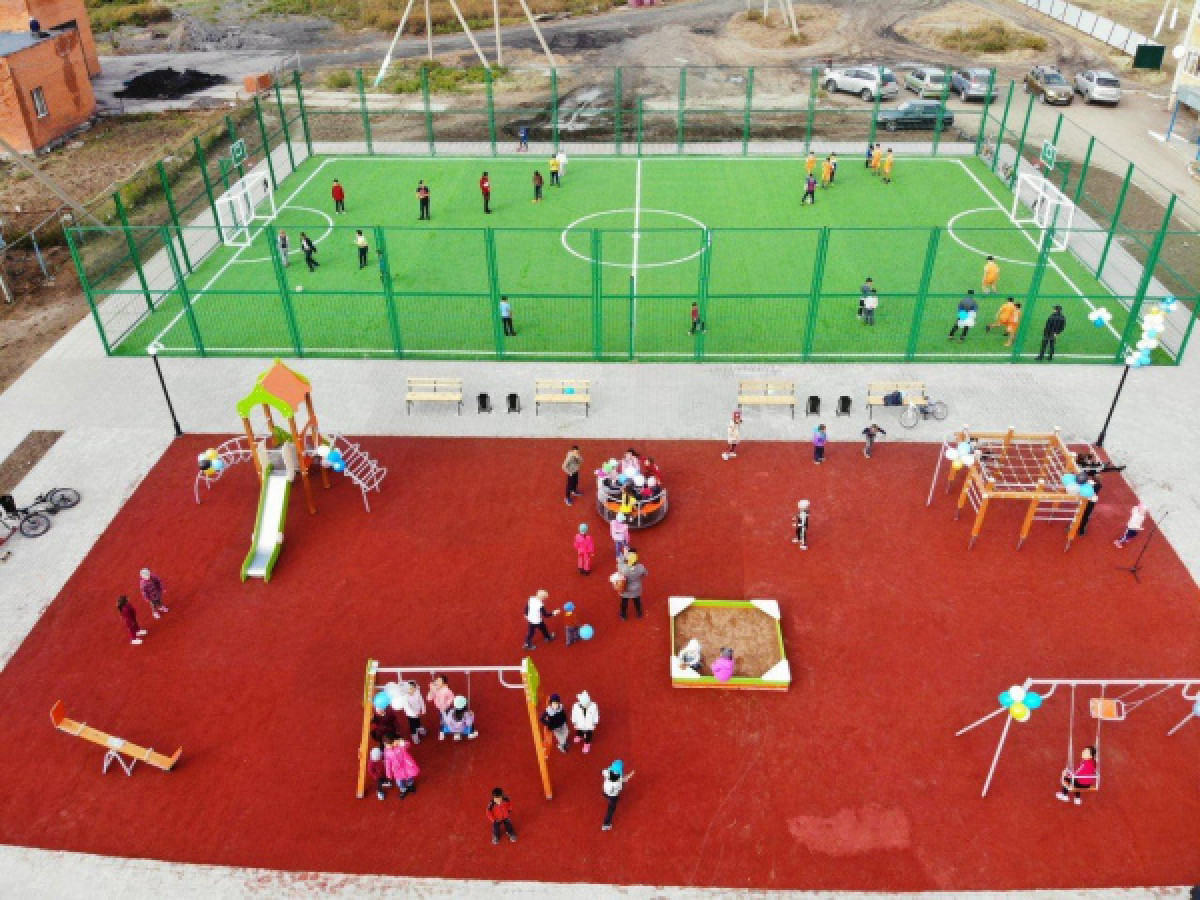 Спортивно-игровую площадку для детей открыли в районном центре Акмолинской области