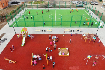 Фотография к новости: Спортивно-игровую площадку для детей открыли в районном центре Акмолинской области