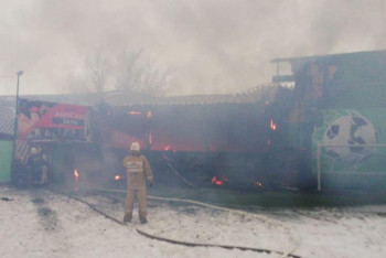 Фотография к новости: Пожар произошел в спортивном комплексе в Алматы