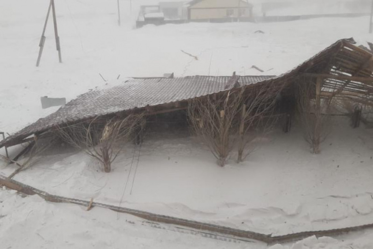 Буран снес крыши домов в Акмолинской области