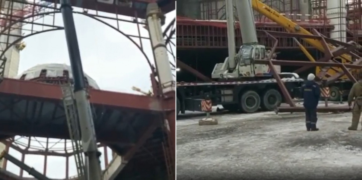 Металлоконструкция обрушилась на стройплощадке главной мечети Нур-Султана