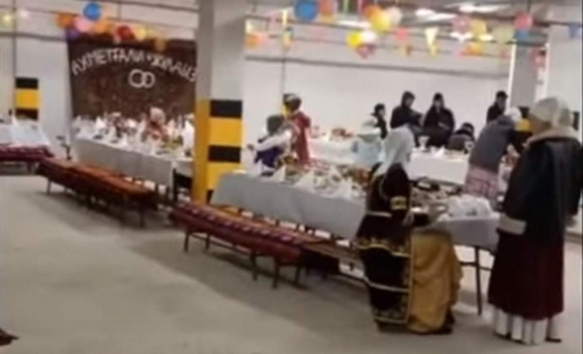 Свадебный той в паркинге попал на видео