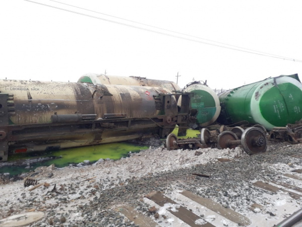 22 грузовые цистерны сошли с рельсов в Актюбинской области