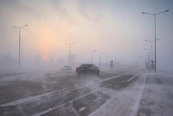 Фотография к новости: Из-за непогоды ограничили движение на трассах в двух областях РК