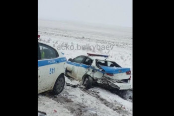 Фотография к новости: BMW протаранила две полицейские машины на трассе в Туркестанской области