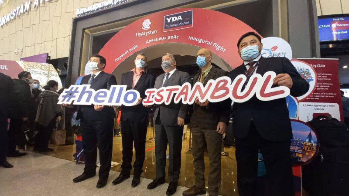 Запущен первый международный рейс из аэропорта Туркестана
